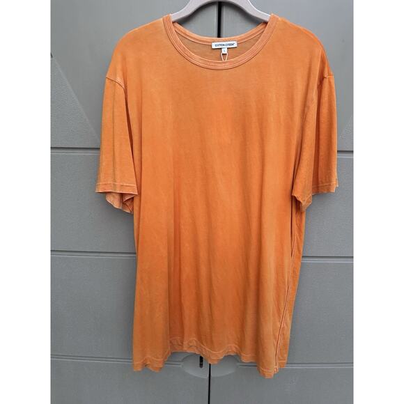 Cotton Citizen CLASSIC CREWNECK TEE vintage Sunset Orange Sz L Supima Cotton - Picture 1 of 10